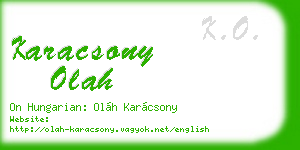 karacsony olah business card