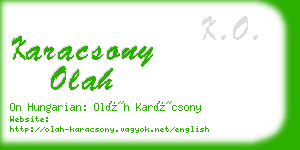 karacsony olah business card